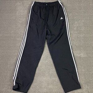 Vintage Y2K Adidas Windbreaker Pants Men's XL Track Crinkle Ankle Zip Nylon